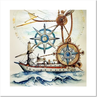 Nautical Illustration Posters and Art